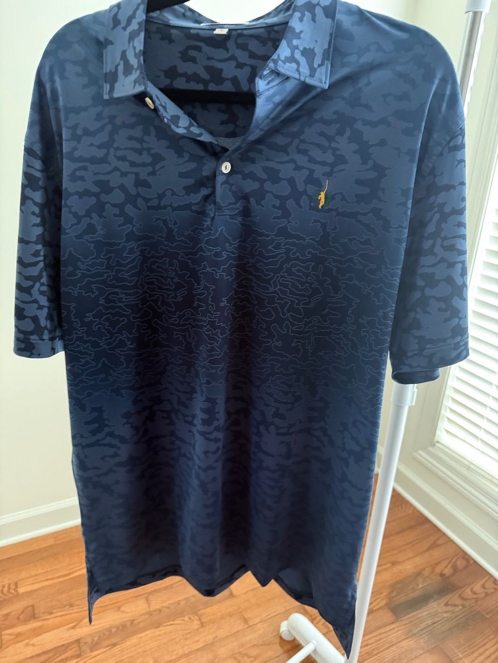 Peter Millar Gray and Blue Camo Polo